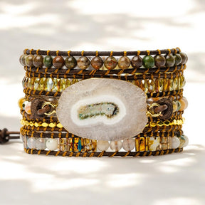 Bracciale avvolgente in agata della dea del chiaro di luna