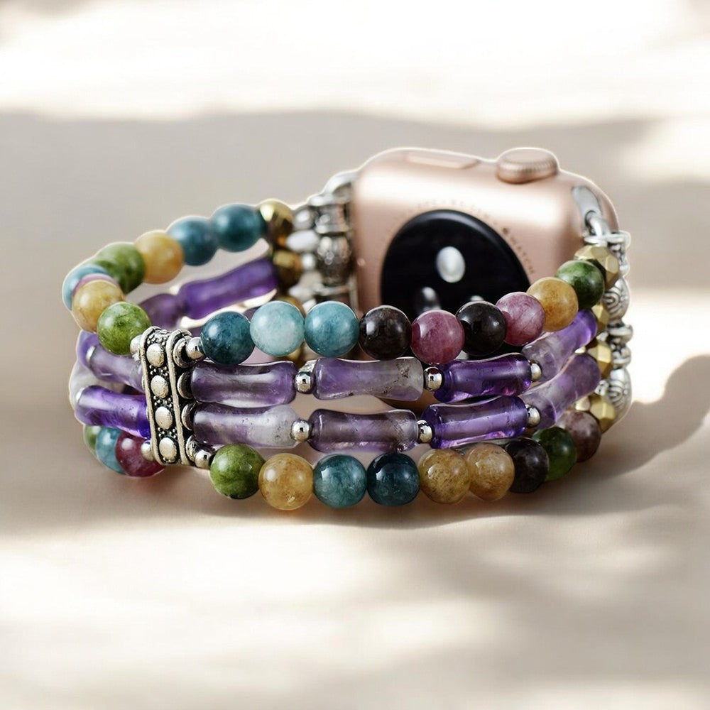 Cinturino elasticizzato Mosaic Amethyst per Apple Watch