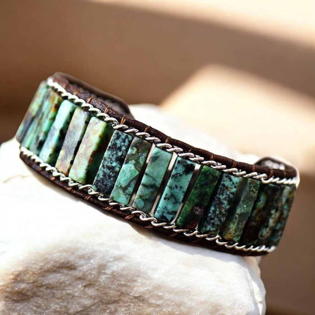 Bracciale a polsino turchese oceanico
