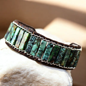Bracciale a polsino turchese oceanico