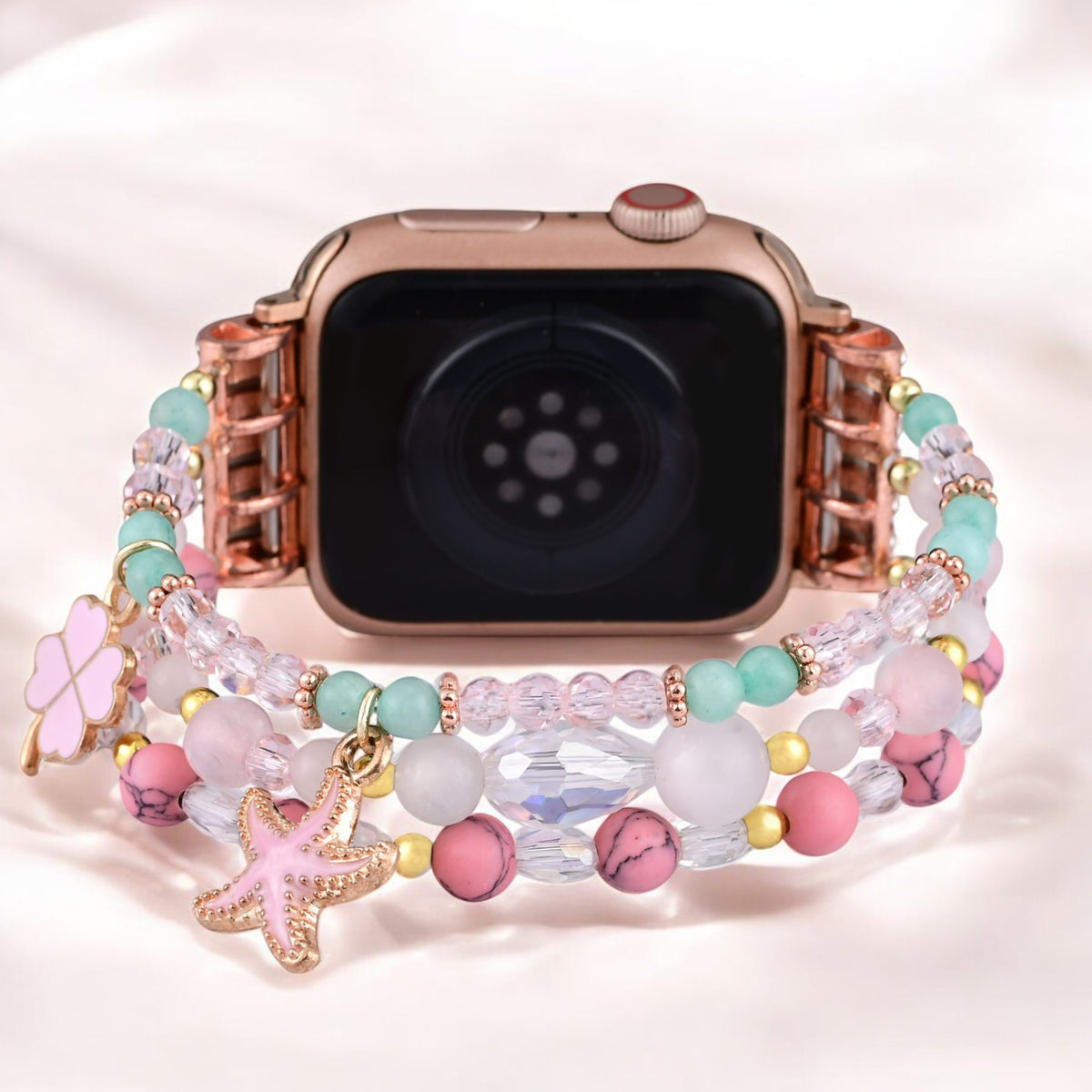 Cinturino per Apple Watch elasticizzato rosa sabbia