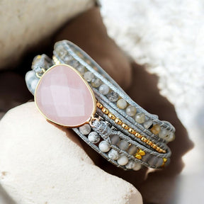 Bracciale Avvolgente Amore di Quarzo Rosa