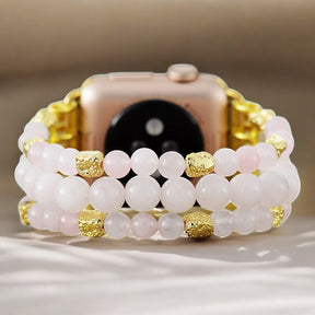 Cinturino elasticizzato Apple Watch in Quarzo Rosa