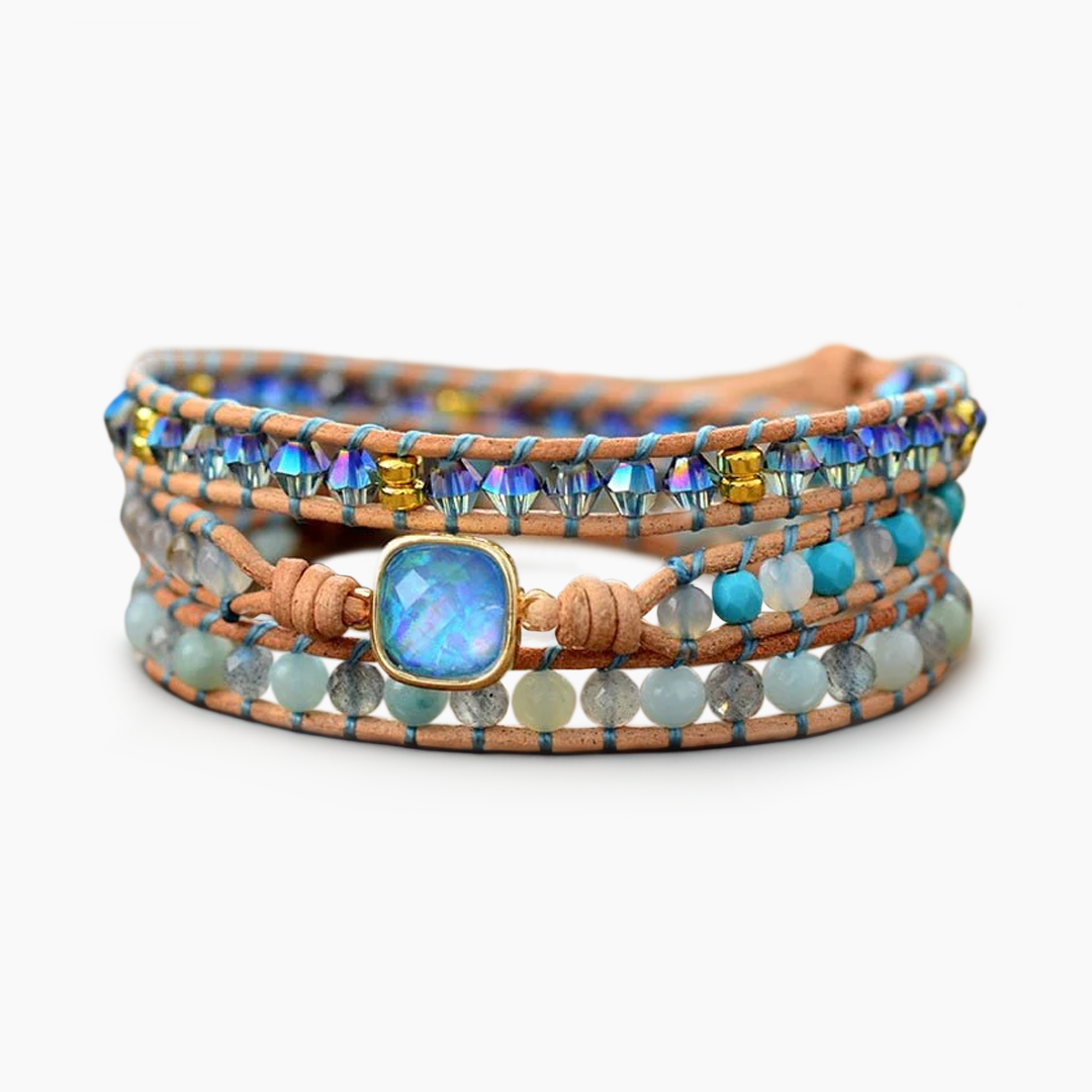 Bracciale avvolgente curativo in opale quadrato