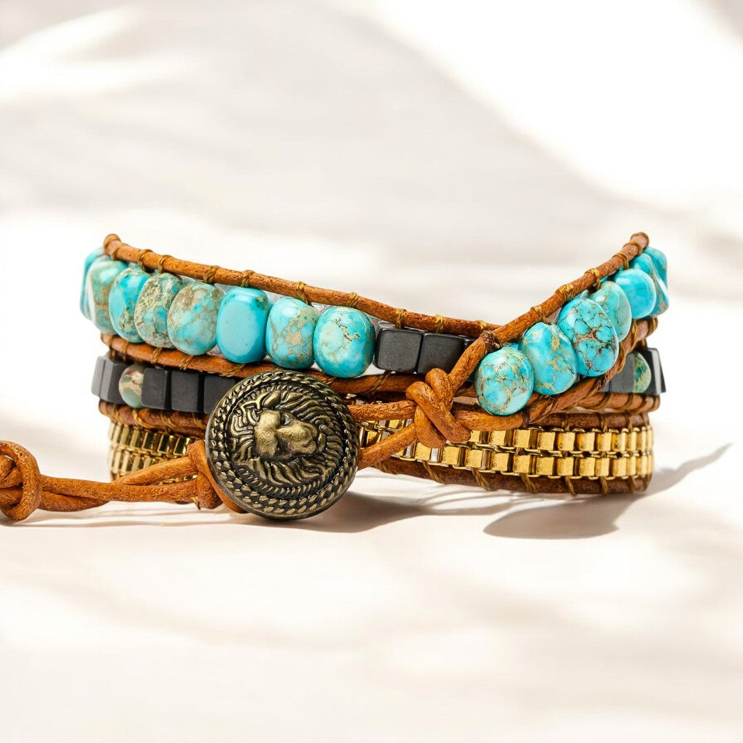 Bracciale avvolgente energetico calmante turchese