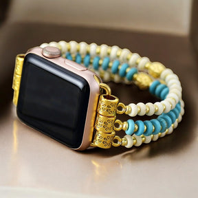 Cinturino elasticizzato in Howlite turchese per Apple Watch