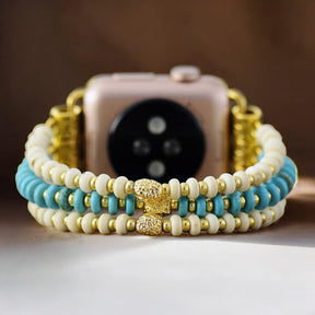 Cinturino elasticizzato in Howlite turchese per Apple Watch