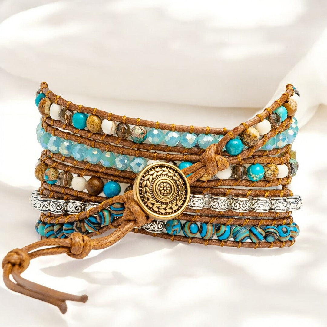 Cinturino Apple Watch in Giada Ocean Jasper Intrecciata