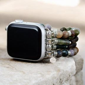 Cinturino per Apple Watch elasticizzato in agata vintage