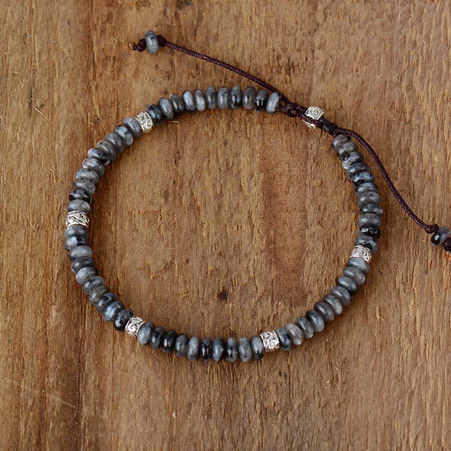 Men's Grey Jasper Tibetan Bracelet - Cape Diablo