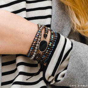 Onyx Moonlight Protection Wrap Bracelet - Cape Diablo